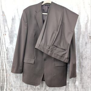 Pronto Uomo 2-Piece 100% Wool Suit Men's Jacket 40L Pants 34x33 Chocolate Brown